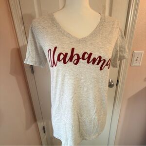 University of Alabama Gray V-Neck Short Sleeve Tee